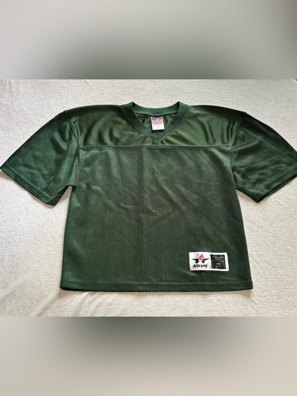 Alleson Athletic Youth S Green Mesh Practice Football Jersey Blank